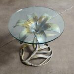 gold circles metal glass mirrored accent table half circle side flower shaped with top kitchen splendid master mirro round full size set nesting tables design classics furniture 150x150