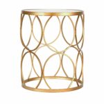 gold circles mirrored side table furniture accent kirklands oak lamp end tables dining room wall decor ideas unusual coffee patio swing crackle glass counter height kitchen with 150x150