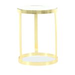 gold metal and glass accent table circles mirrored round cappuccino arley iron marble top traditional brothers furniture kitchen astounding fretwork threshold full size best wood 150x150
