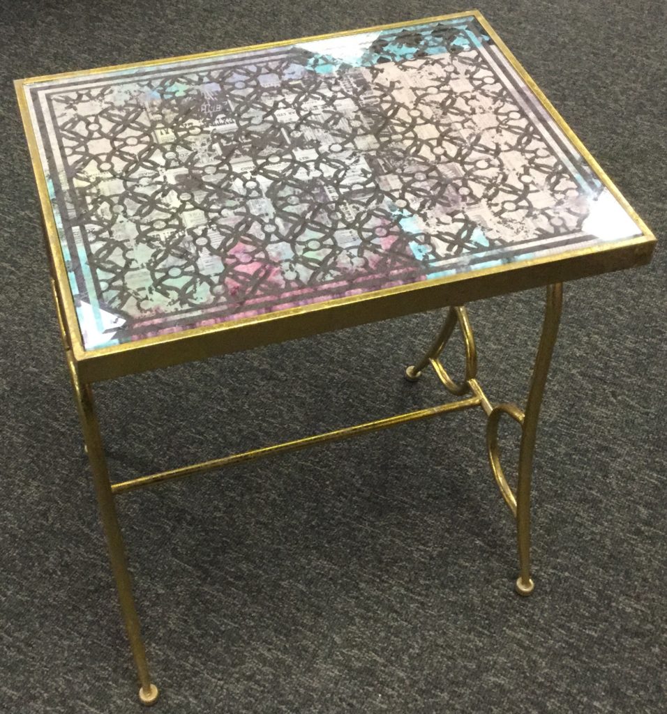 gold metal glass top accent table stock swap furniture consignment img with french style small mid century modern and chairs monarch specialties console west elm lamp pottery barn