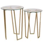 gold tripod accent tables glass top sagebrook home table diamond mirrored tiffany style chandelier round living room end cherry wood coffee and bedroom side decor west elm dining 150x150