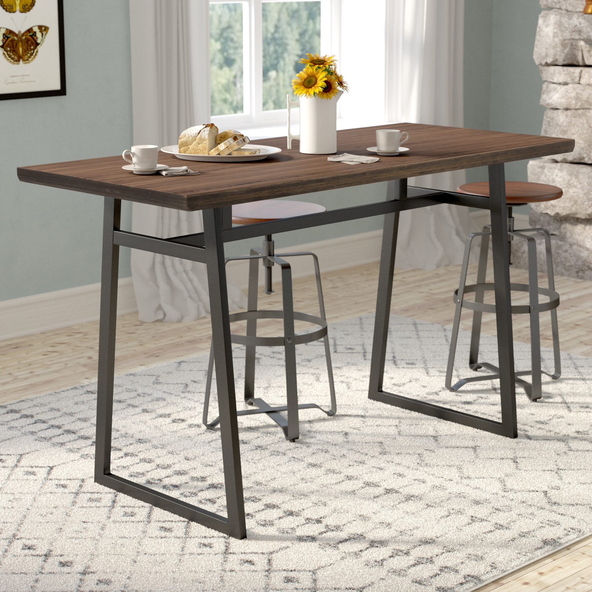gracie oaks platane industrial counter height dining table reviews accent room sets vinyl covers furniture pads magnussen tables dark green coffee small iron rope designer linens