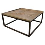 gramercy modern rustic reclaimed parquet wood iron coffee table product threshold accent kathy kuo home target tall sauder harbor view pottery barn frog drum unique drawer pulls 150x150