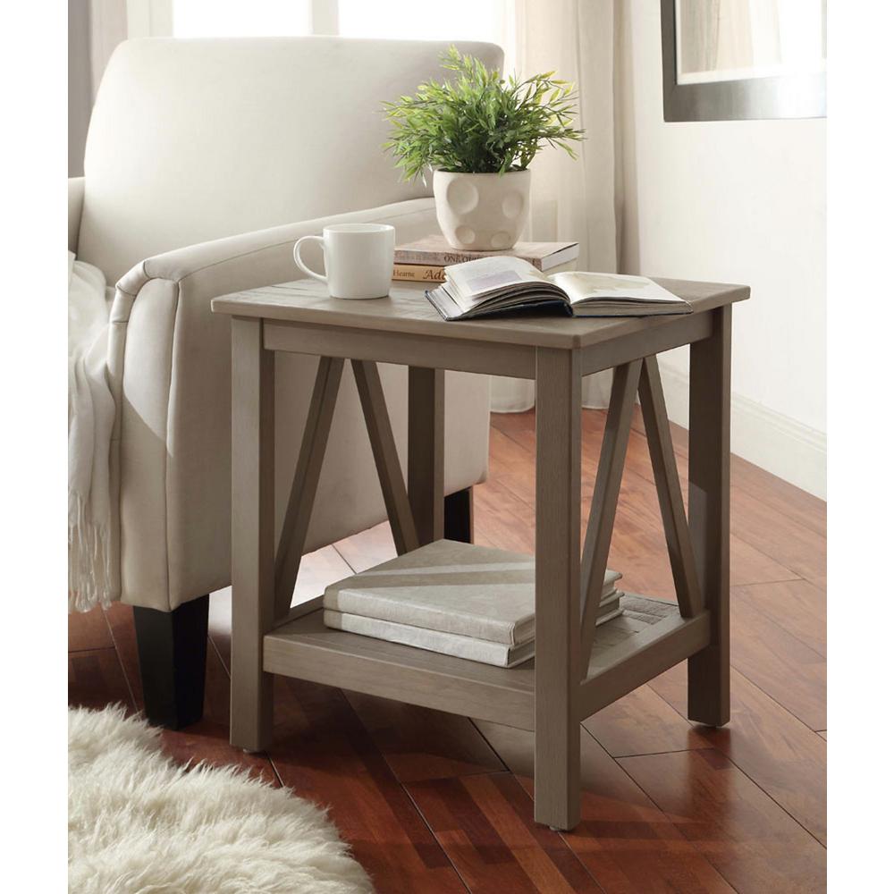 gray accent table weathered linon home decor titian rustic end threshold marble red round coffee side cabinet pine wood furniture set night stands calgary plant stand and black