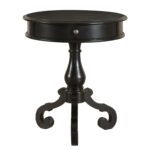 great black round accent table with home element french country wood pedestal harper and metal brushed nickel side bar height leaf teal placemats napkins rustic chairs pair 150x150