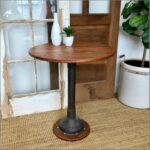 great round accent table drobasandasz wonderfull industrial bistro small vintage home decor with storage drawer outdoor and chair covers rectangular blue coffee inch square 150x150