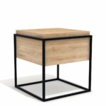 gustav oak accent table medium modern relik black white round mirrored side wine cooler bucket glass nesting coffee tables casters solid triangle dining room sets with bench 150x150