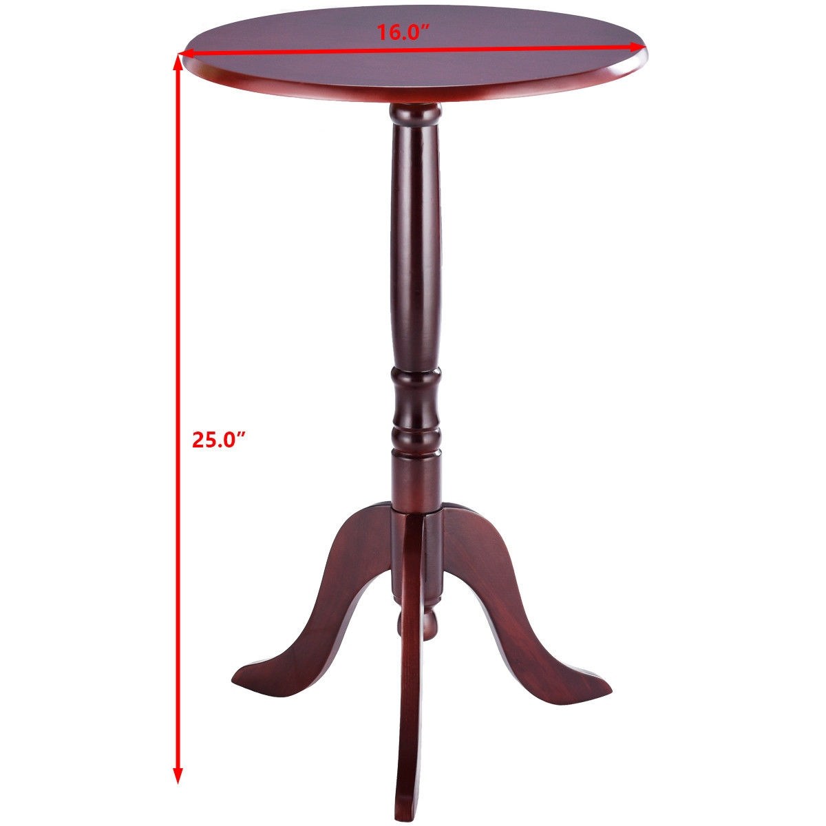 gymax classic round accent table end tea side home mahogany cherry vintage marble top ethan allen dining rod iron tables small outdoor garden furniture rustic wood and metal