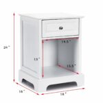 gymax night stand end accent table drawer chest sofa side bedside storage home white small with free shipping today round glass nightstand black cherry coffee drop leaf dinette 150x150