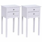gymax pcs side table end accent night stand drawers white free shipping today pottery barn dining set steel bedside target industrial coffee tall mirror unfinished furniture 150x150