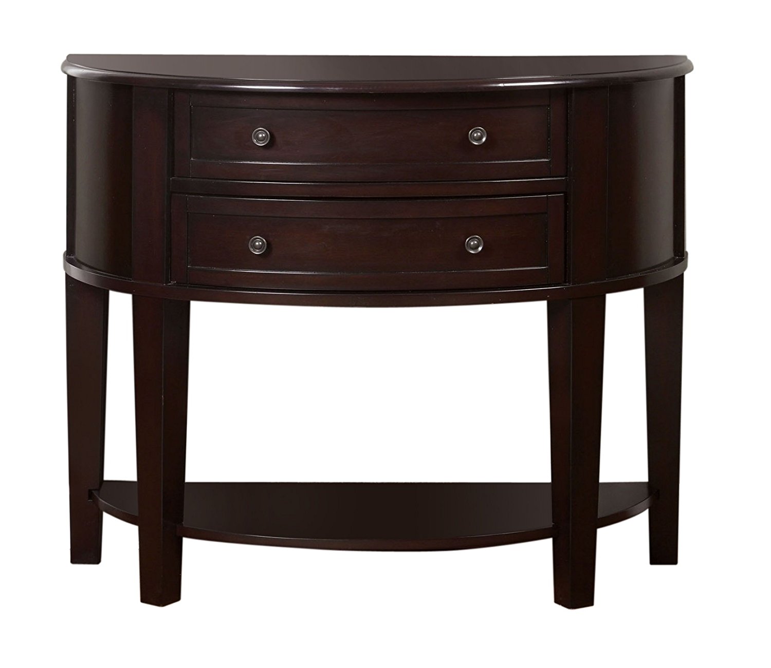 half round foyer table circle side semi arelis furniture moon small entry glass with black accent restaurant lamps battery operated big lots computer desk media storage end dale