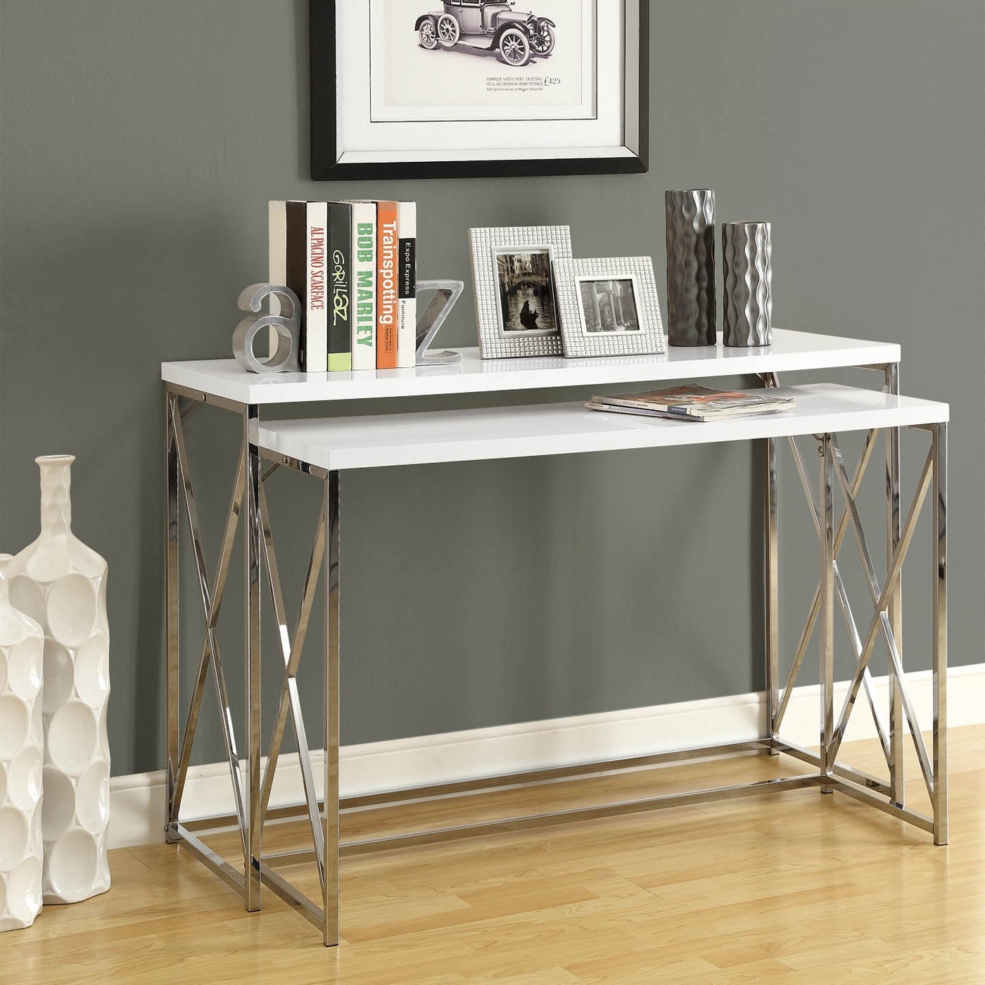 hall console table white cjlion info monarch specialties nesting set with accent inch metal dining room chairs coffee arrangements extra long shower curtain target teak garden