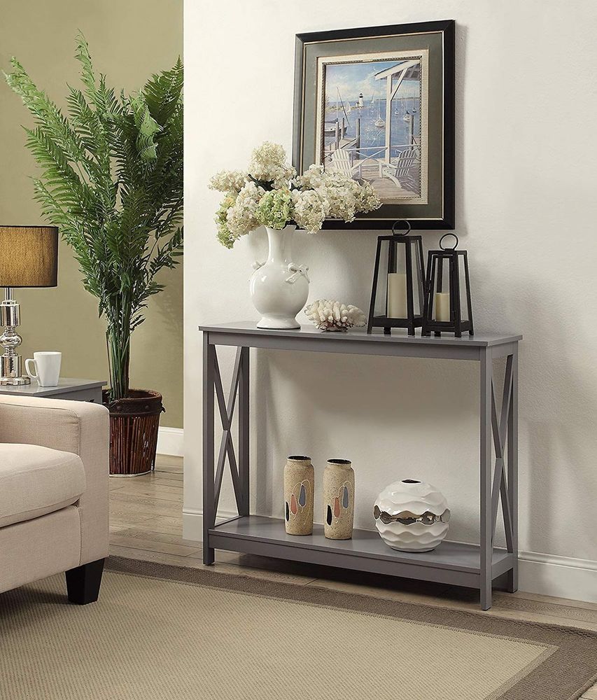 hallway accent table furniture console modern entryway gray sofa wood shelf new end date wednesday pdt living room decor small round wooden side outdoor percussion seat patio and