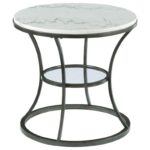 hammary impact round end table with marble top and glass products color threshold hexagon accent shelf tiffany style floor lamps light grey tables home goods runners ashley 150x150
