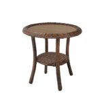 hampton bay cambridge brown wicker outdoor side table tables solid brass coffee target small kitchen bath filler cream dining room chairs oriental porcelain lamps accent marble 150x150