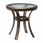 hampton bay commercial grade aluminum brown round outdoor side table accent with storage mix and match the iron nesting tables ashley bedroom furniture yellow oval tablecloth inch 150x150