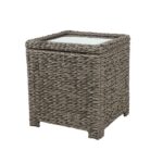 hampton bay laguna point square wicker outdoor accent table with side tables captured glass top grill chef dining set rose gold bedside lamp drawer end wine cart counter height 150x150