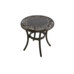 hampton bay niles park round cast top patio side outdoor table aluminum ikea storage drawers entryway with shelves bedroom night lamps ashley furniture chair and half antique tall 150x150