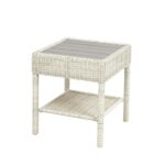 hampton bay park meadows off white wicker outdoor accent table side tables antique french flannel backed tablecloth modern coffee with drawers pottery barn hammock that folds out 150x150