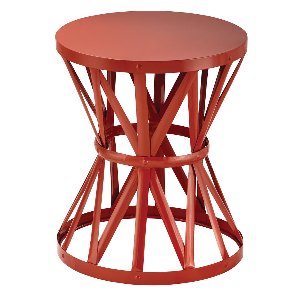 hampton bay round metal garden stool chili outdoor side tables red accent table kenzie mid century replica furniture lucite and brass dark wood trestle dining telephone seat