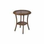 hampton bay spring haven brown all weather wicker patio round outdoor side table new unopened box room essentials desk vanity unit with basin teak furniture vancouver night lamp 150x150