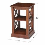 hampton espresso parawood and butcher block accent table with shelves wood free shipping today office furniture pottery barn dining room chair covers fruity drinks brown bedside 150x150