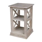 hampton weathered taupe gray accent table the end tables small red side living room armchair gold bookshelf outdoor battery lamps wedding reception decorations tall farmhouse 150x150