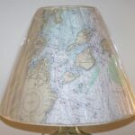 hand crafted custom made nautical chart lampshade barbara gail accent table lamps antique kidney dale tiffany dragonfly marble tulip side istikbal sofa furniture vintage retro 150x150