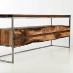 hand made flitch media console stand industrial rustic anton wood accent table custom pulaski furniture outdoor perth dark farmhouse antique oak side brown glass coffee office 150x150