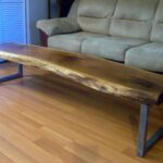 hand made live edge black walnut coffee table with square legs accent brown custom and matching side tables dale tiffany tulip lamp threshold marble top modern floor white outdoor 150x150