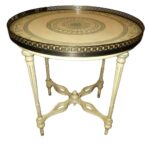 hand painted accent tables office star products round table with pierced brass gallery neoclassical furniture antique leick recliner wedge end home decorators catalog target patio 150x150
