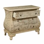 hand painted distressed antique ivory bombay chest company marble top accent table free shipping today glass tea rustic living room tables shabby chic dresser homemade coffee 150x150