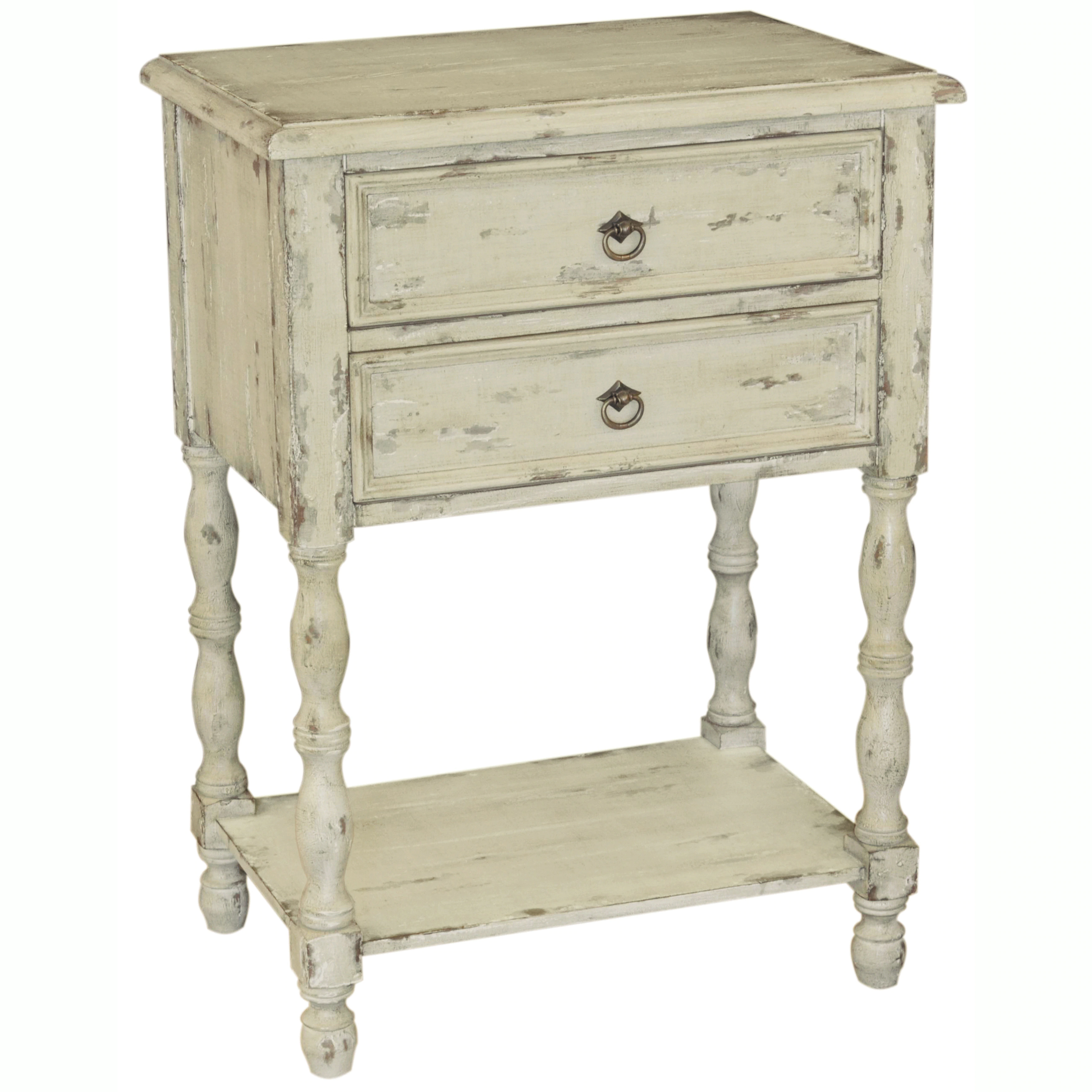 hand painted distressed antique ivory finish accent table chest free shipping today drop leaf dinette sets round pedestal black bedside with drawers oversized modern coffee drum