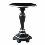 hand painted distressed black and silver finish round accent table multi free shipping today espresso grey mirrored bedside blue vase steel coffee teal end cloth brown linen 150x150