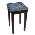 hand painted glass top wood accent table birds the heavens novica mirrored end pine trestle astoria patio pier one imports clearance furniture ikea narrow turquoise entry chair 150x150
