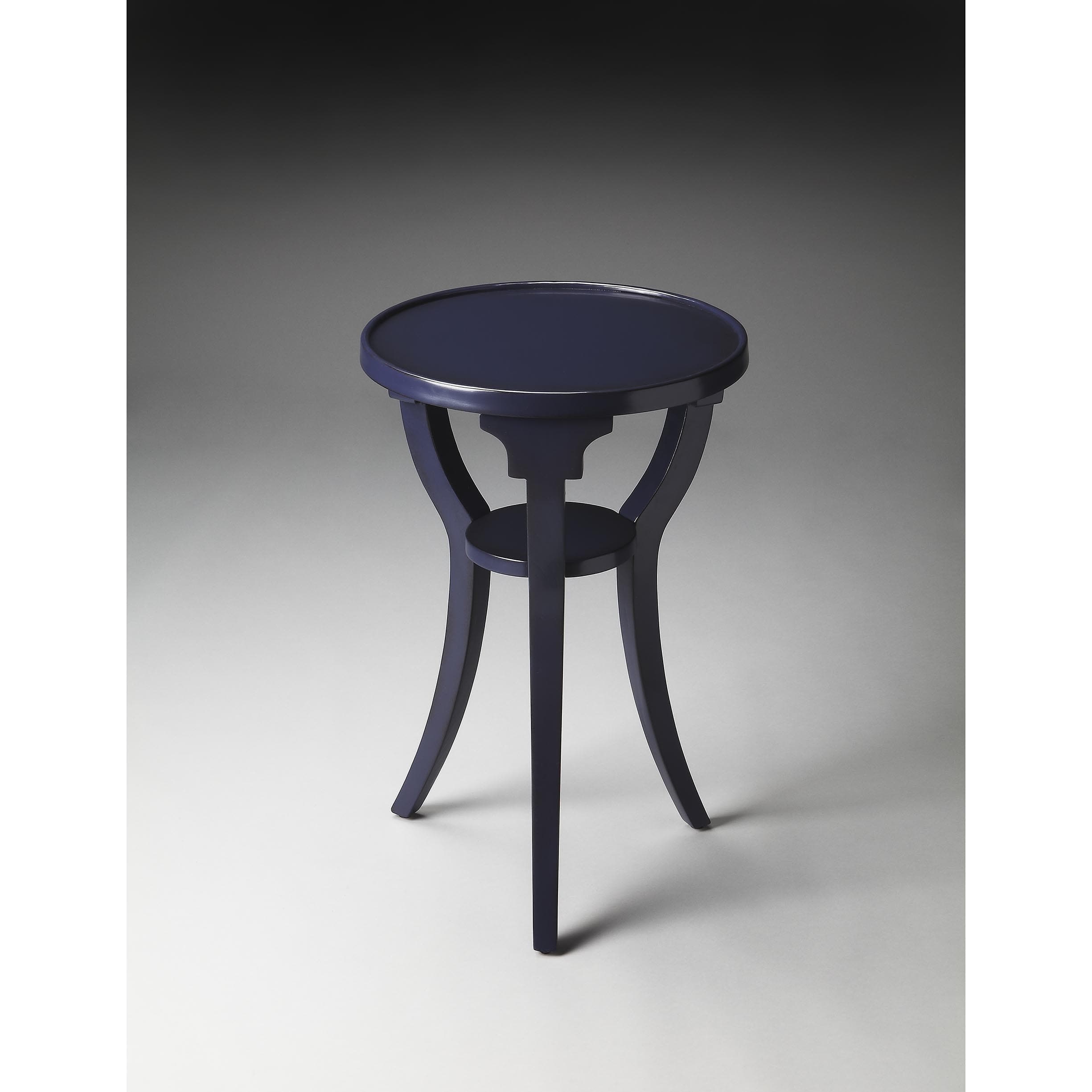 handmade butler dalton navy round end table free accent shipping today ikea cube boxes front door activity wood pedestal lamps plus tables outdoor rocker ethan allen farm chinese