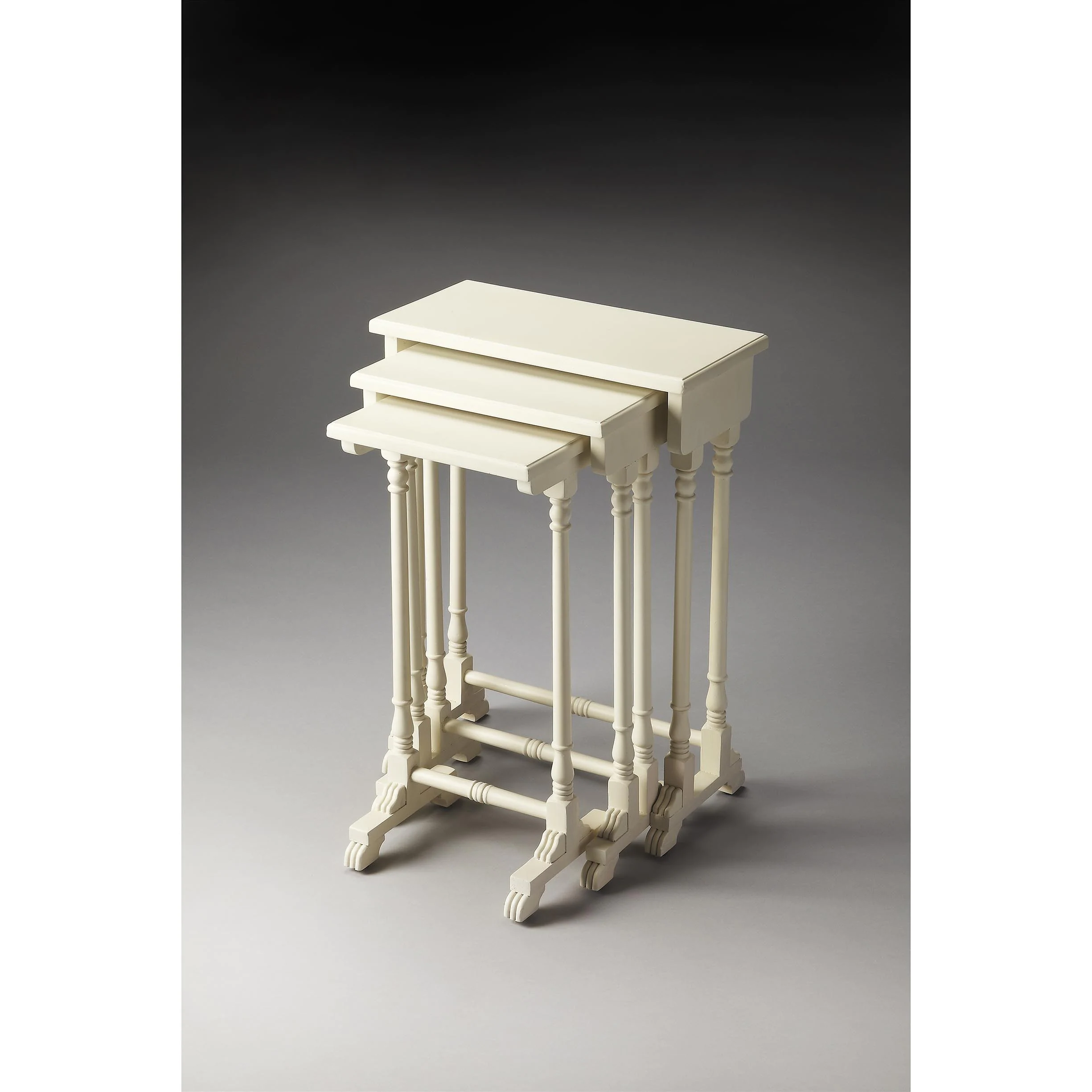 handmade butler dunham cottage white nesting tables nolan pedestal accent table free shipping today square bedside lamps antique coffee home office furniture lucite brass painted