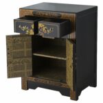 handmade nes black oriental nature motif end table furniture nightstand with motifs accent lamps free shipping today small square patio sets clearance jysk coffee bunnings trestle 150x150