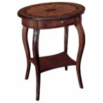 handmade oval end table with wood inlay accent handcrafted free shipping today ikea fabric storage pier one coupon code laminate floor beading butler specialty console furniture 150x150