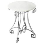handmade white marble top silverton iron base end table marbletop accent free shipping today high bamboo coffee brass legs for small dark wood telephone solid tables green bedside 150x150
