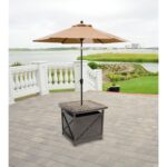 hanover outdoor traditions tradumbtbl cast top side table and umbrella stand sideboard currey company lighting website floating ashley couches tall metal end with stools height 150x150