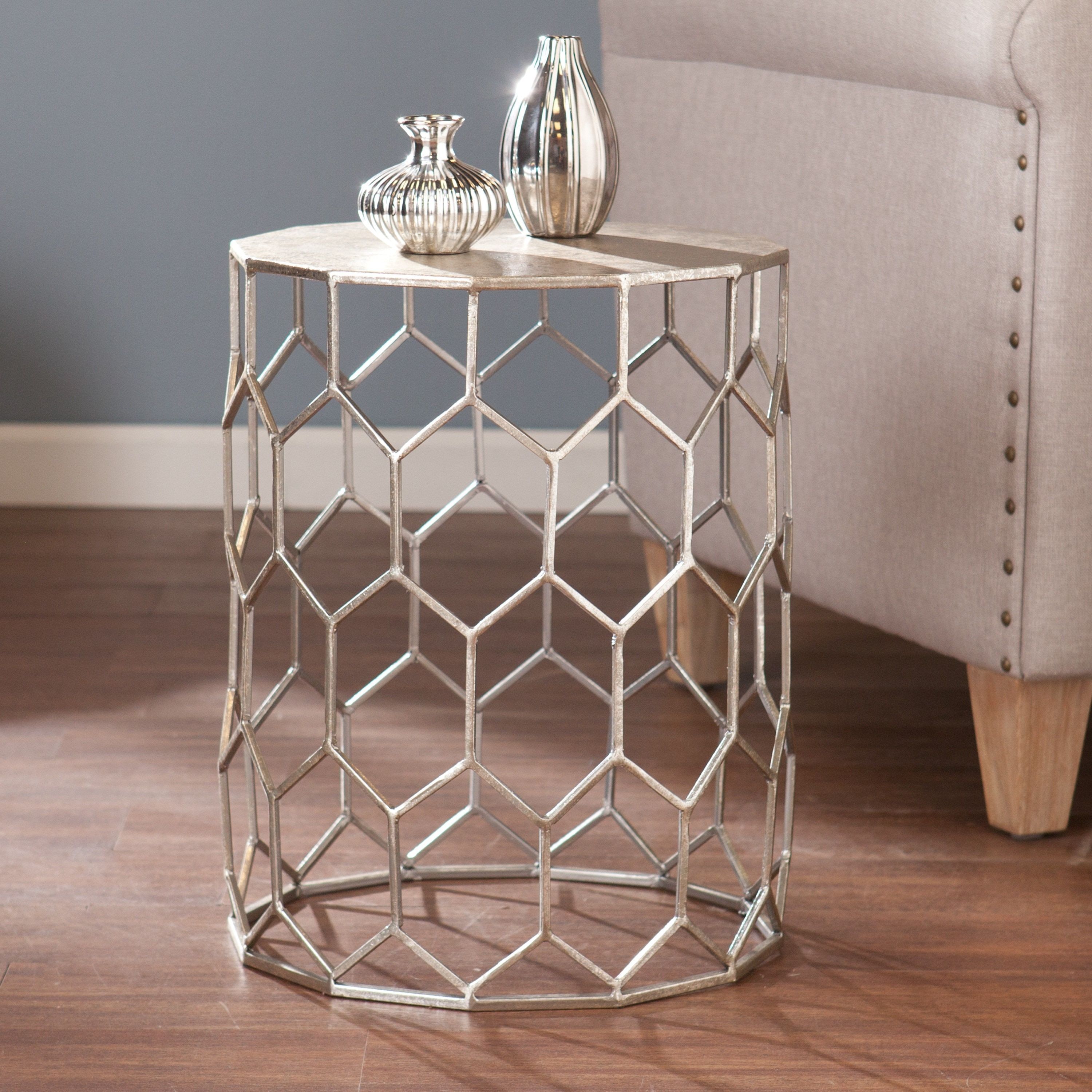 harper blvd christopher metal accent table silver outdoor furniture gold coast rustic coffee with wheels small oak laminate threshold bar pool umbrella stand fred meyer barn style