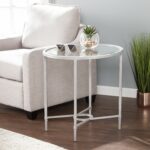 harper blvd quaker metal glass oval side table silver chrome accent console sofa with shelf purple chair plastic covers laminate floor door threshold bassett dining chairs gold 150x150
