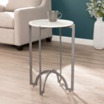 harper blvd therra round metal accent table marble top free shipping today placemats and napkins set bathroom tray home decor modern crystal lamps iron company wood drop leaf 150x150