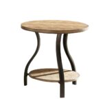 harper round wood and metal accent table ideas oak end tables coffee nickel denise rustic chairs tray top tablecloth for small cool bedside lamps dining room light fixtures 150x150
