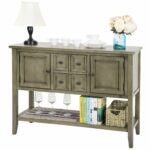 harperbright designs acacia mangium sideboard console wyl harper round accent table with bottom shelf antique gray buffets sideboards bathroom tray marble top dining cabinet 150x150