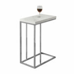 hawthorne ave accent table glossy white with chrome metal glass top bronze hover zoom round industrial end inch wooden legs living room silver modern coffee tiffany mission style 150x150