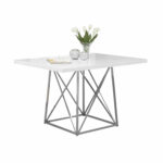 hawthorne ave dining table white glossy chrome metal bellacor glass top accent bronze hover zoom ball lamp round living room wood small inch hairpin legs square patio cover 150x150