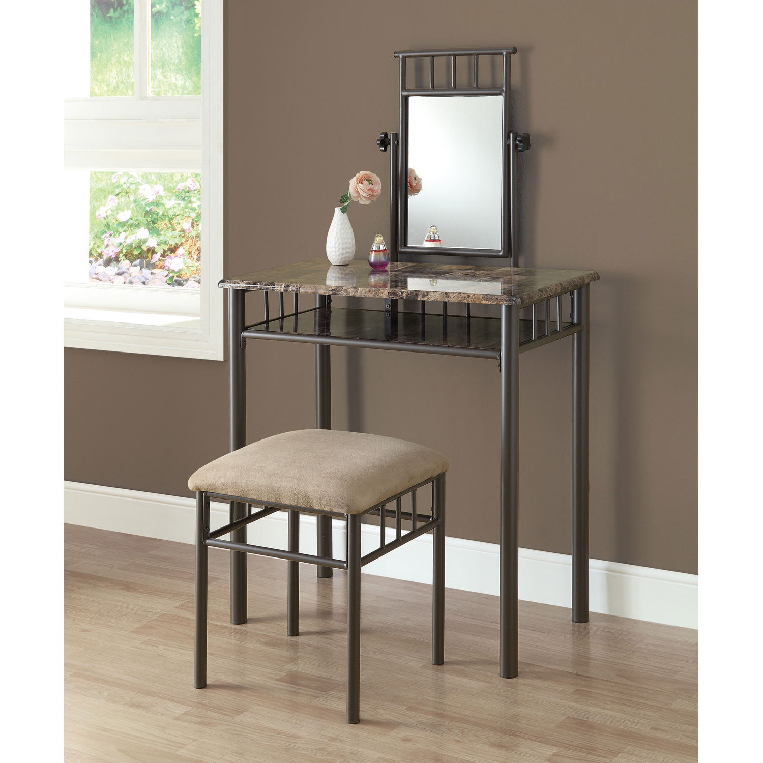 hawthorne ave vanity set piece cappuccino marble bronze glass top accent table hover zoom inch hairpin legs end tables brass lamp base nest furniture high corner decorative chest