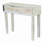 heather ann creations tall white wash avery glass top accent table collection elegant single drawer entryway desk console with clear mirror black and silver bedside lamps ethan 150x150